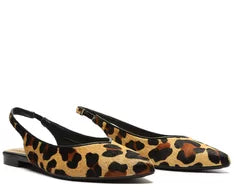 Sapatilha Slingback Bico Fino Onça