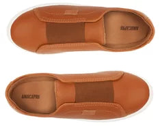 Tênis Slip On Elástico Marrom