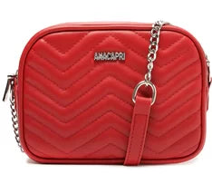 Bolsa Crossbody Média Vermelha Matelassê Zig Zag